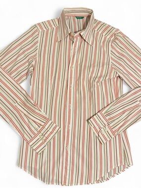 Mens Extra Slim Pink Striped Business Casual Dress Shirt Size 13 - 13.5